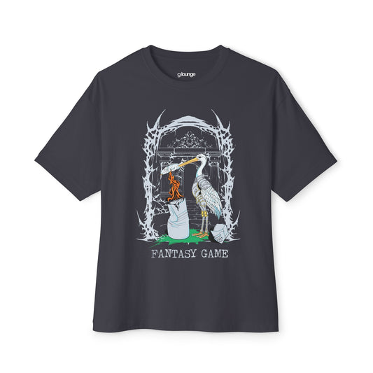 Fantasy Game Graphic Tee - Mystical Heron & Sacred Rituals Shirt