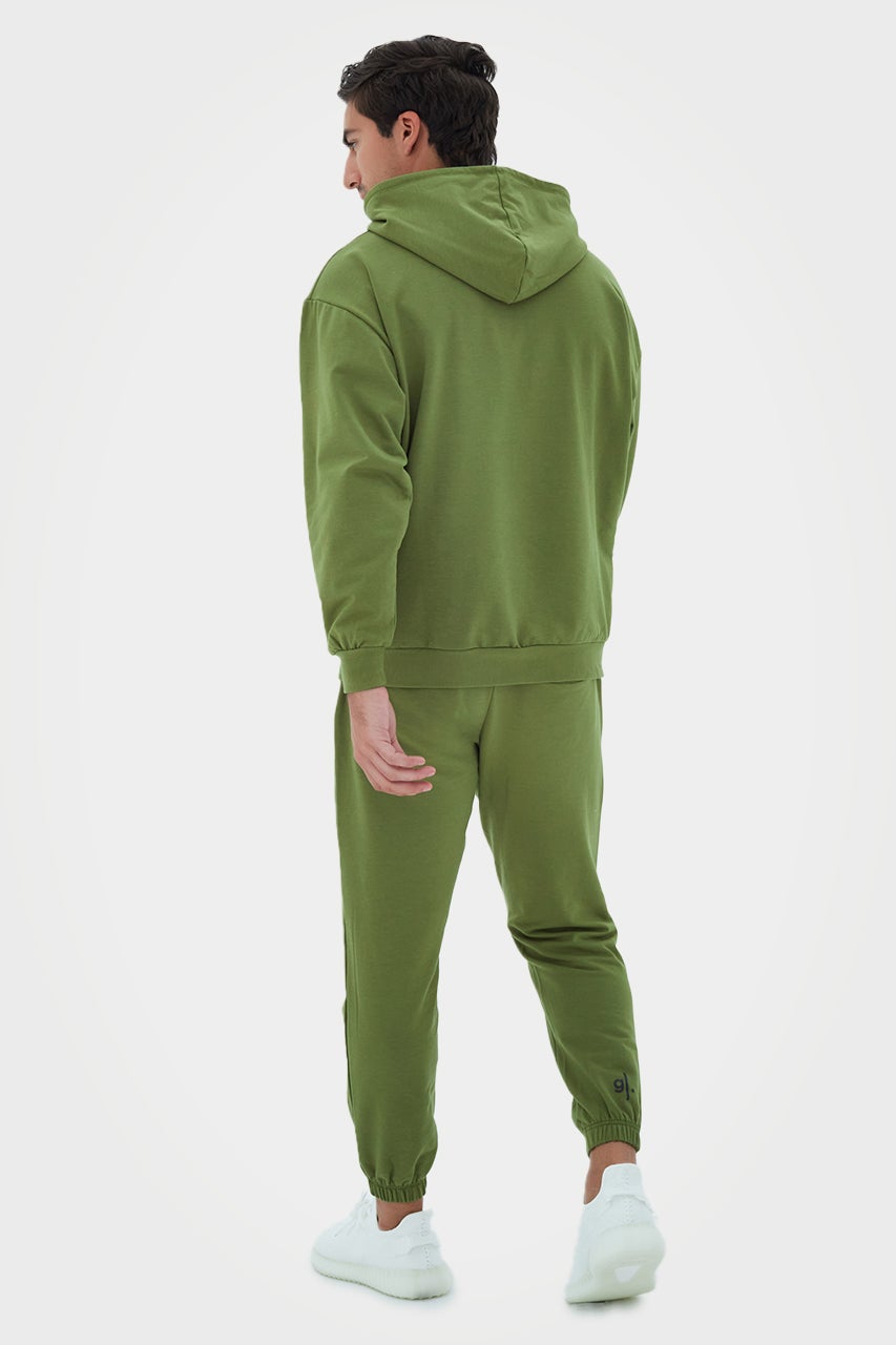 Sweat à capuche zippé oversize en bambou bio pour homme