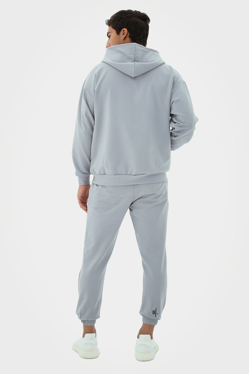 Sweat à capuche zippé oversize en bambou bio pour homme