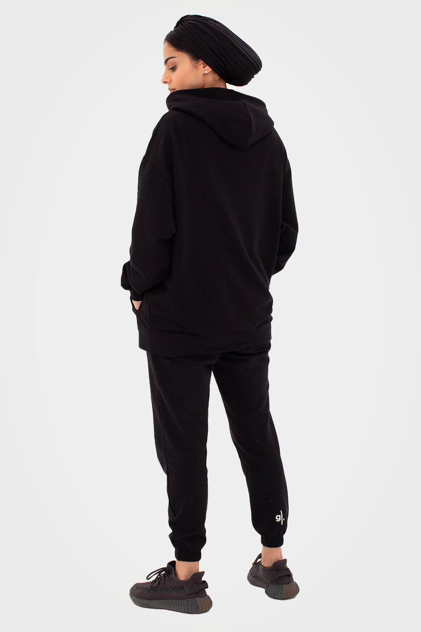 Sweat à capuche zippé oversize en bambou bio pour femme