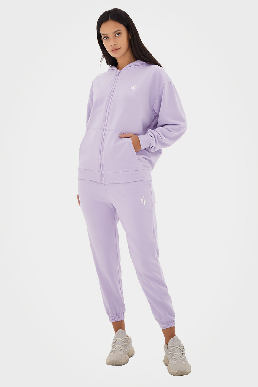 Sweat à capuche zippé oversize en bambou bio pour femme