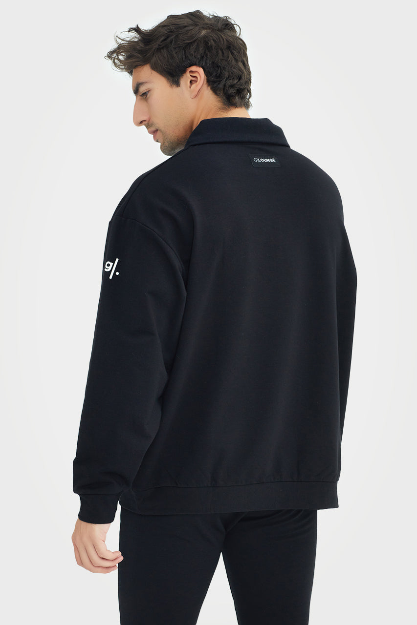 Pull en bambou bio pour homme, confortable, à demi-zip et coupe ajustée