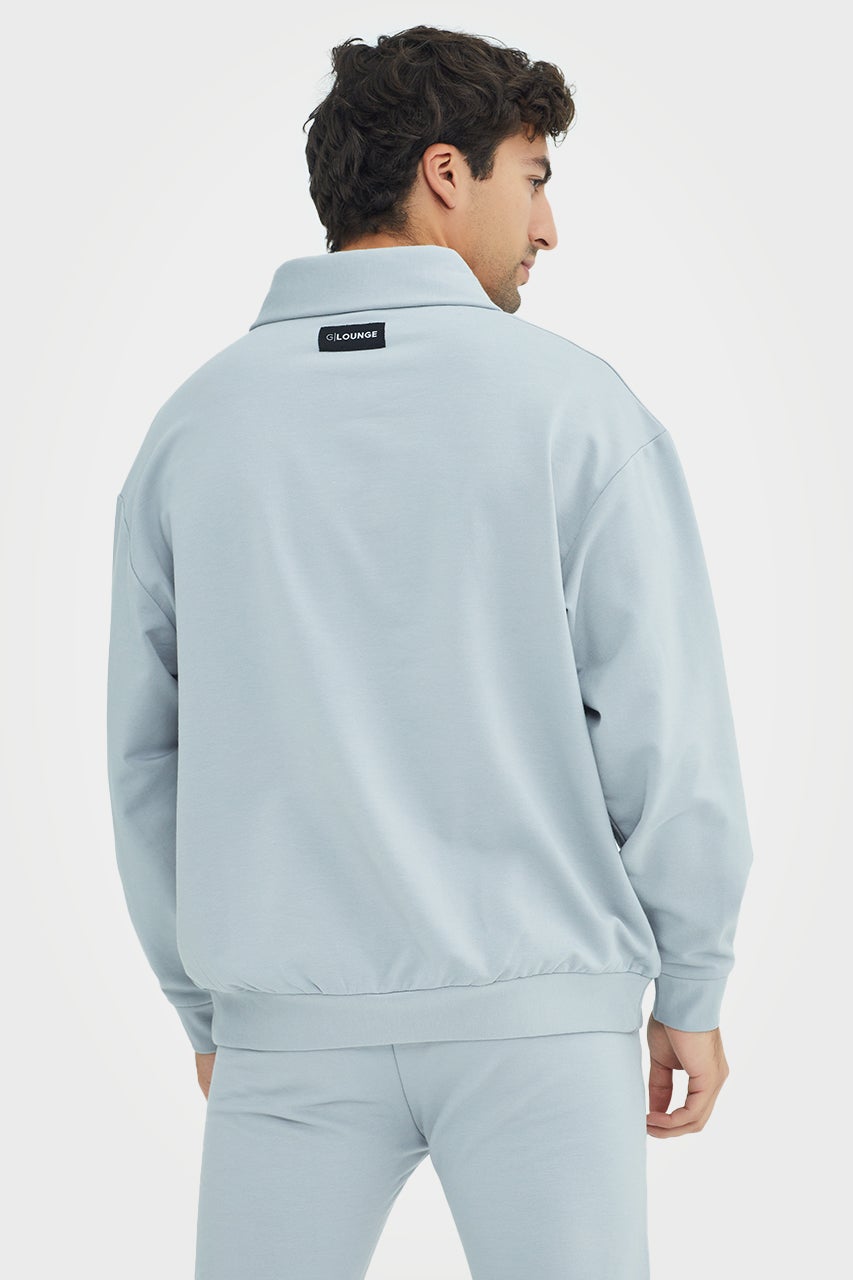 Pull en bambou bio pour homme, confortable, à demi-zip et coupe ajustée