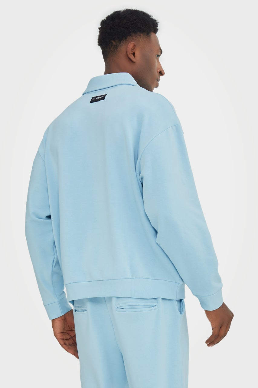 Pull en bambou bio pour homme, confortable, à demi-zip et coupe ajustée