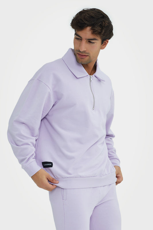 Pull en bambou bio pour homme, confortable, à demi-zip et coupe ajustée