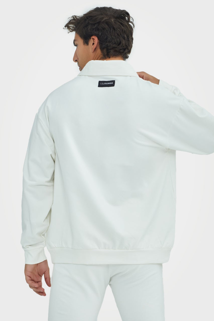 Pull en bambou bio pour homme, confortable, à demi-zip et coupe ajustée