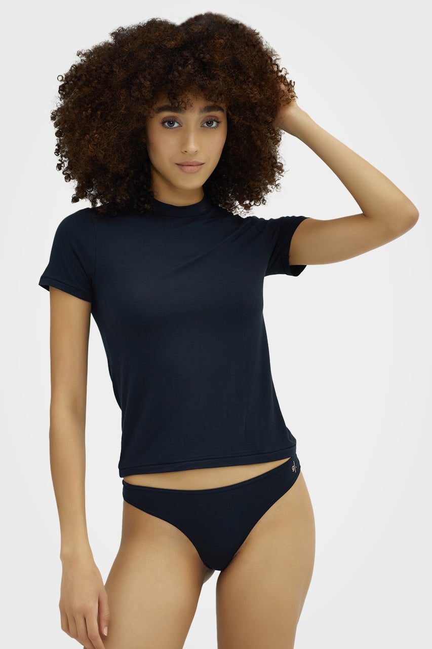 T-shirt moulant en bambou biologique pour femme