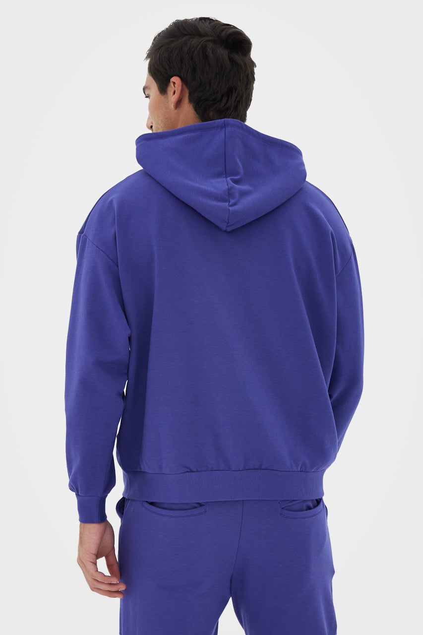 Sweat à capuche zippé oversize en bambou bio pour homme