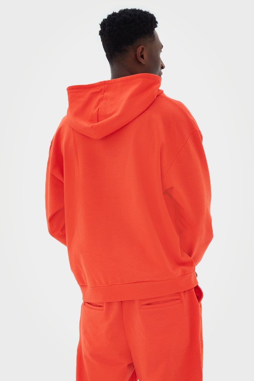 Sweat à capuche zippé oversize en bambou bio pour homme