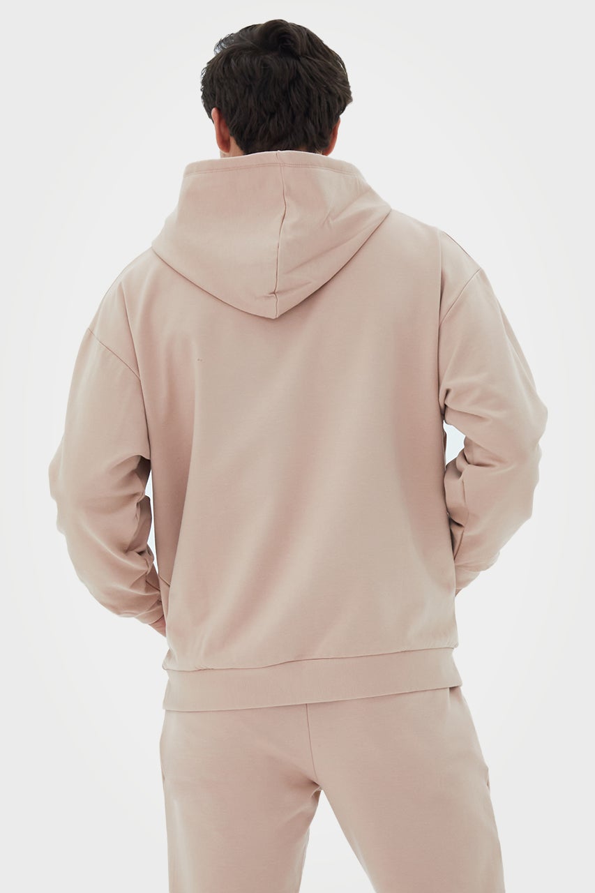 Sweat à capuche zippé oversize en bambou bio pour homme