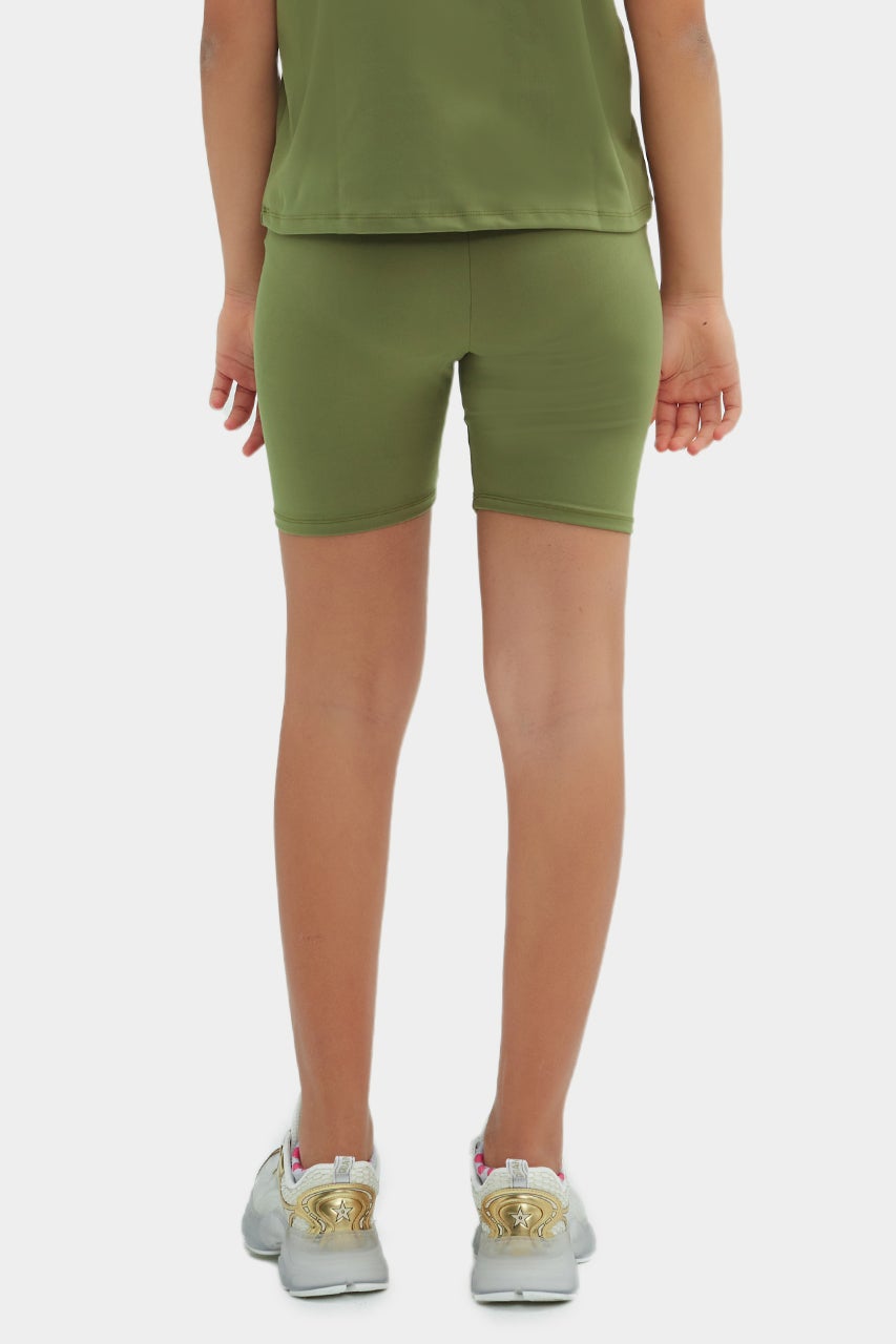 Short cycliste taille haute écoresponsable pour filles