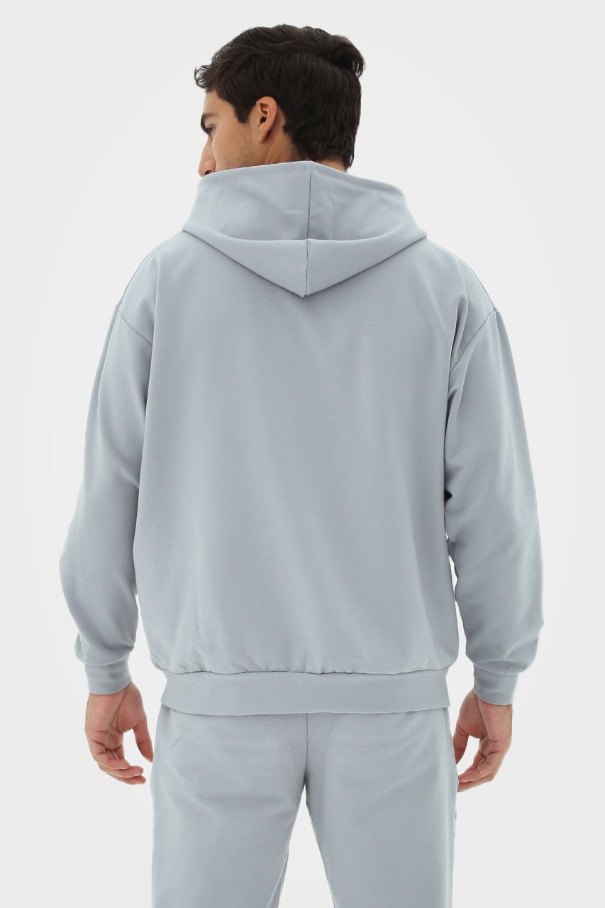 Sweat à capuche zippé oversize en bambou bio pour homme