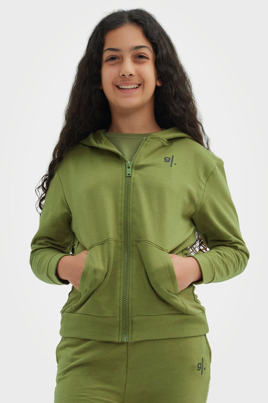 Sweat à capuche zippé en bambou bio pour filles