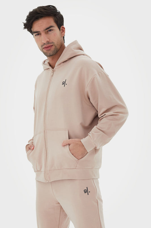 Sweat à capuche zippé oversize en bambou bio pour homme