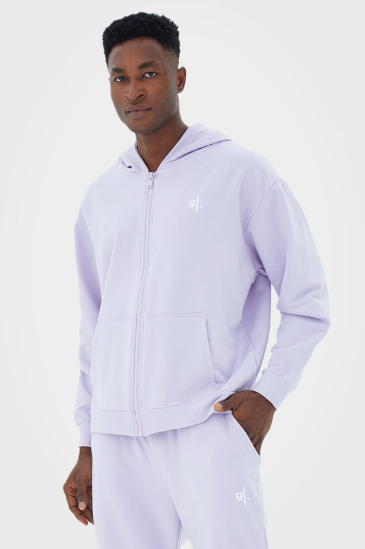 Sweat à capuche zippé oversize en bambou bio pour homme