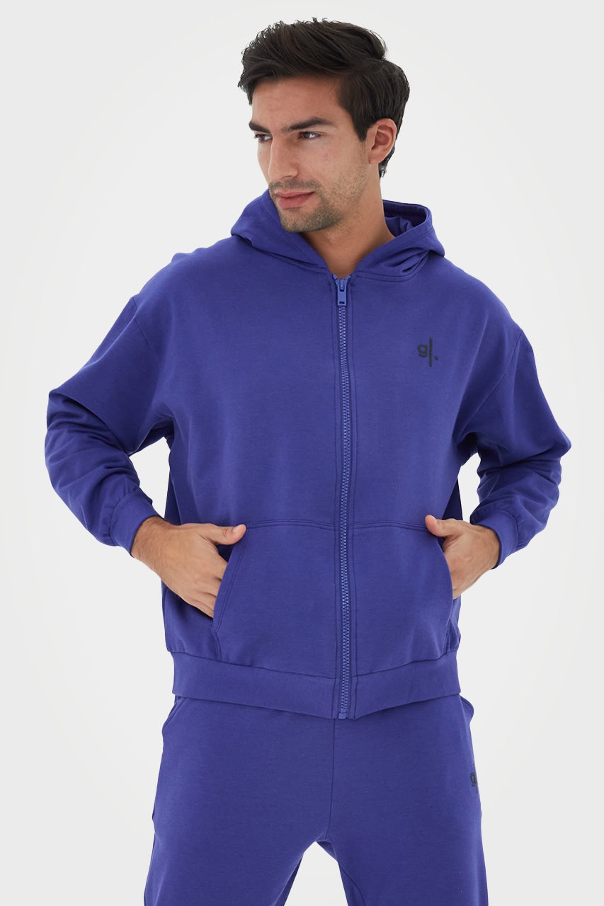 Sweat à capuche zippé oversize en bambou bio pour homme