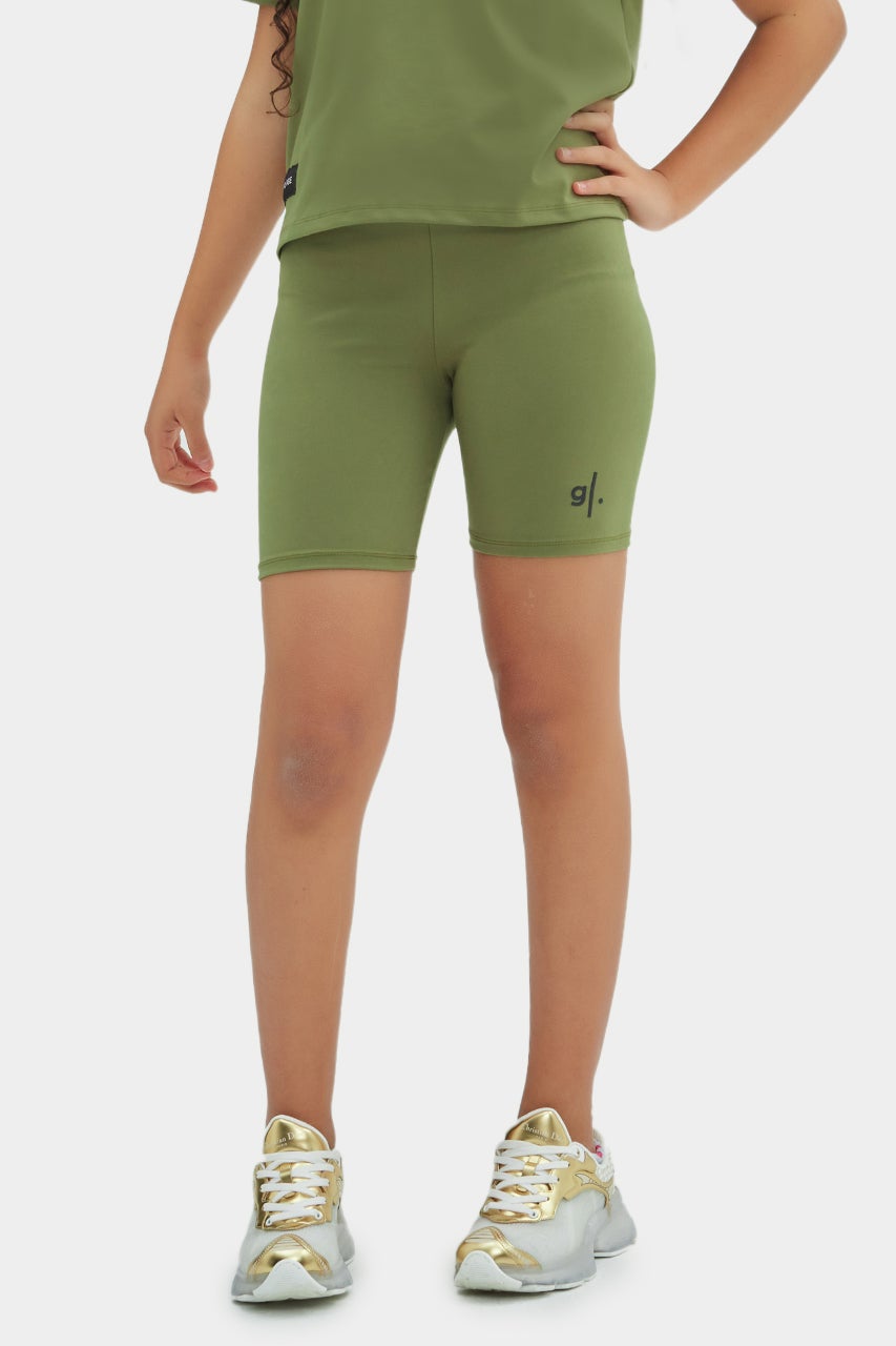 Short cycliste taille haute écoresponsable pour filles