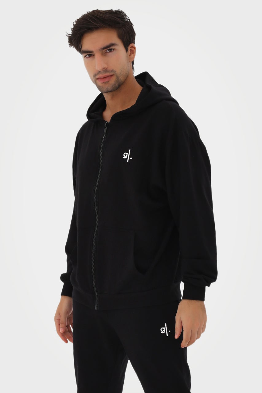 Sweat à capuche zippé oversize en bambou bio pour homme