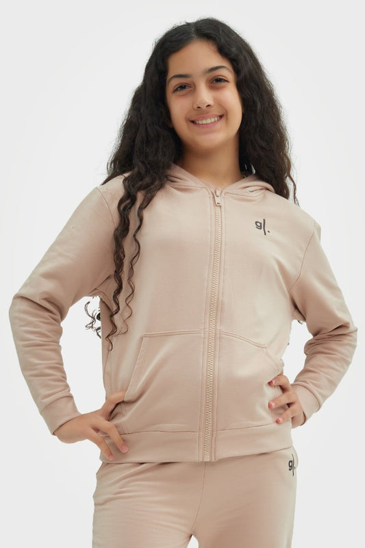 Sweat à capuche zippé en bambou bio pour filles