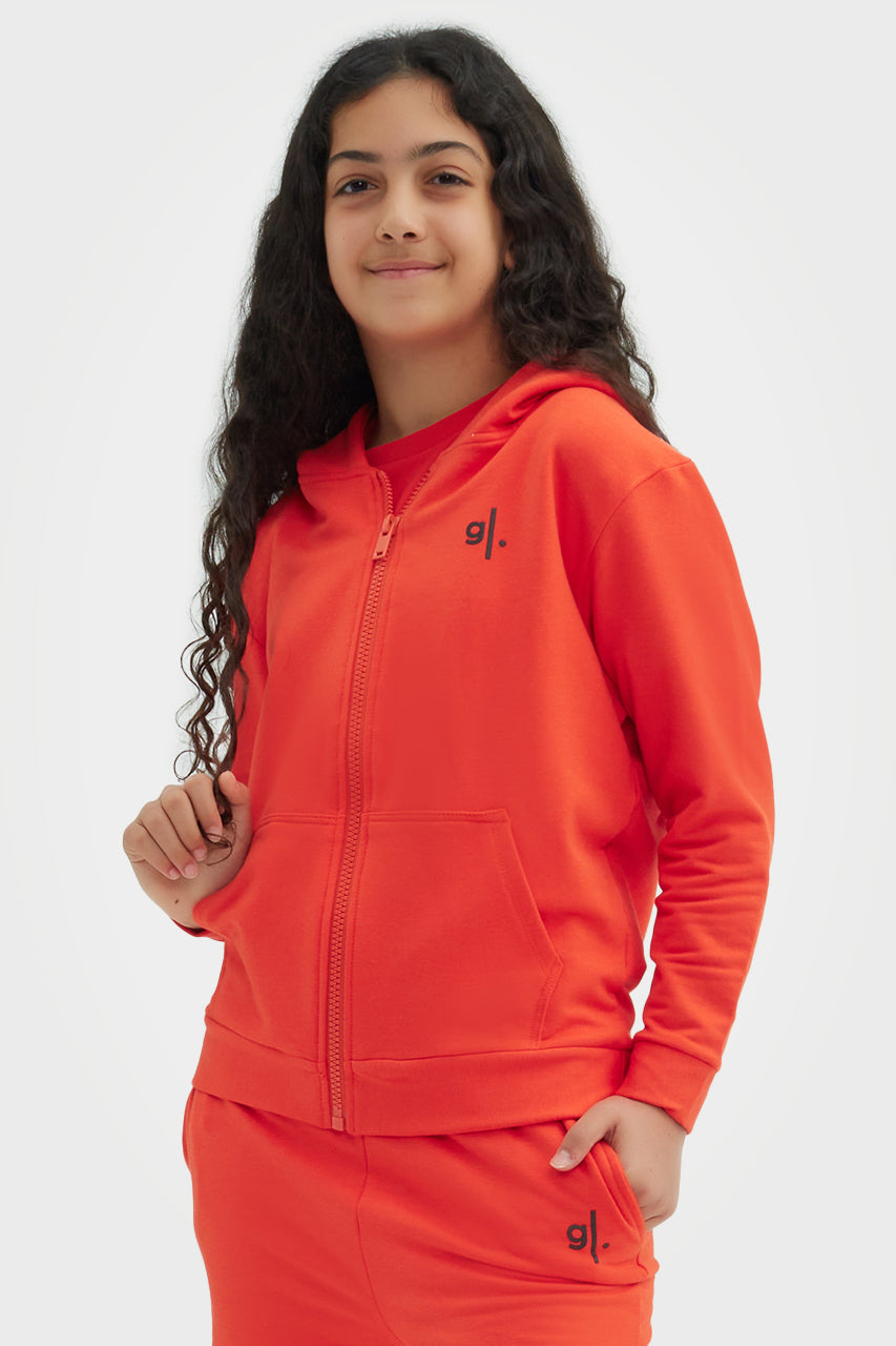 Sweat à capuche zippé en bambou bio pour filles