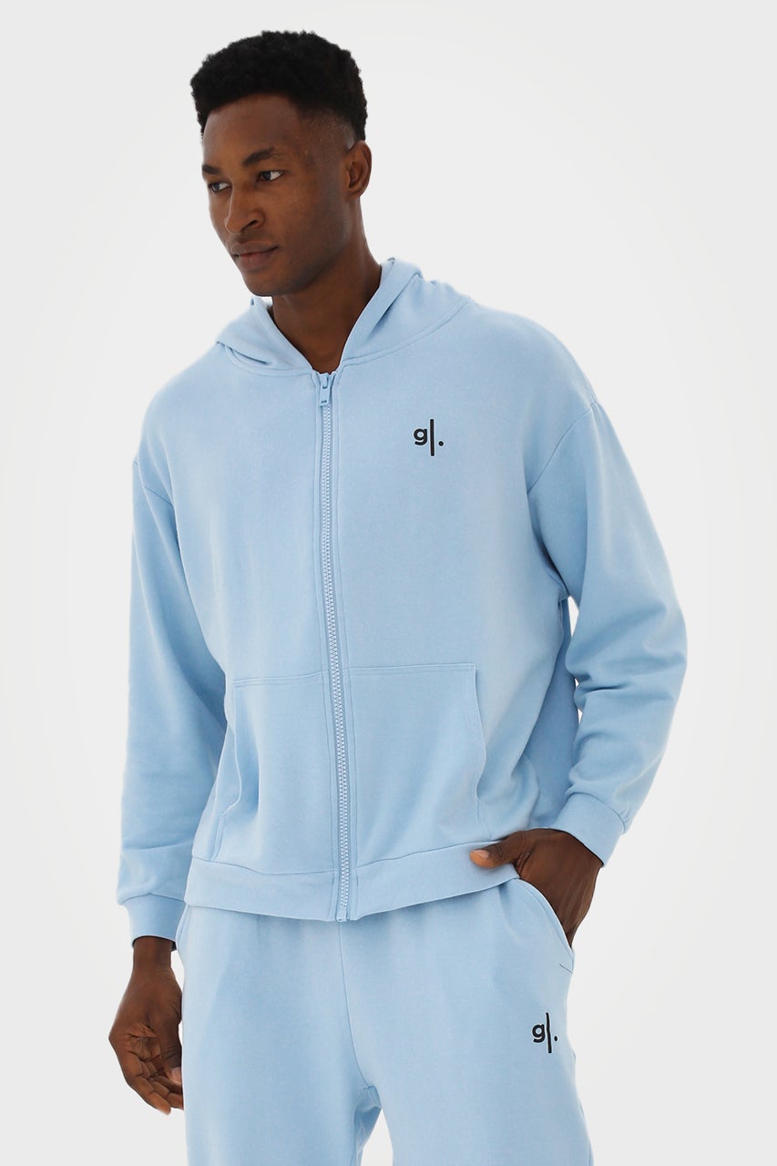 Sweat à capuche zippé oversize en bambou bio pour homme
