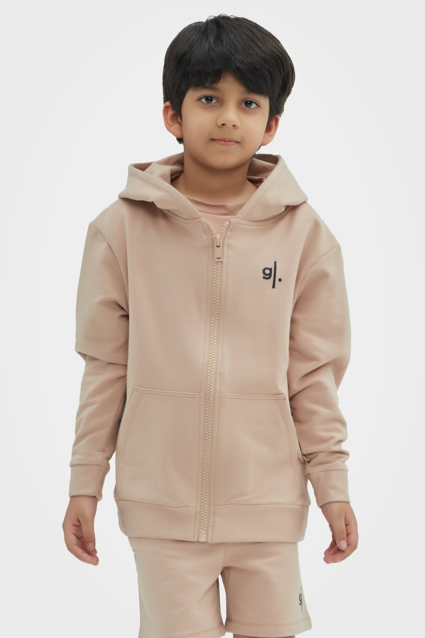 Sweat à capuche zippé confortable en bambou biologique pour garçons
