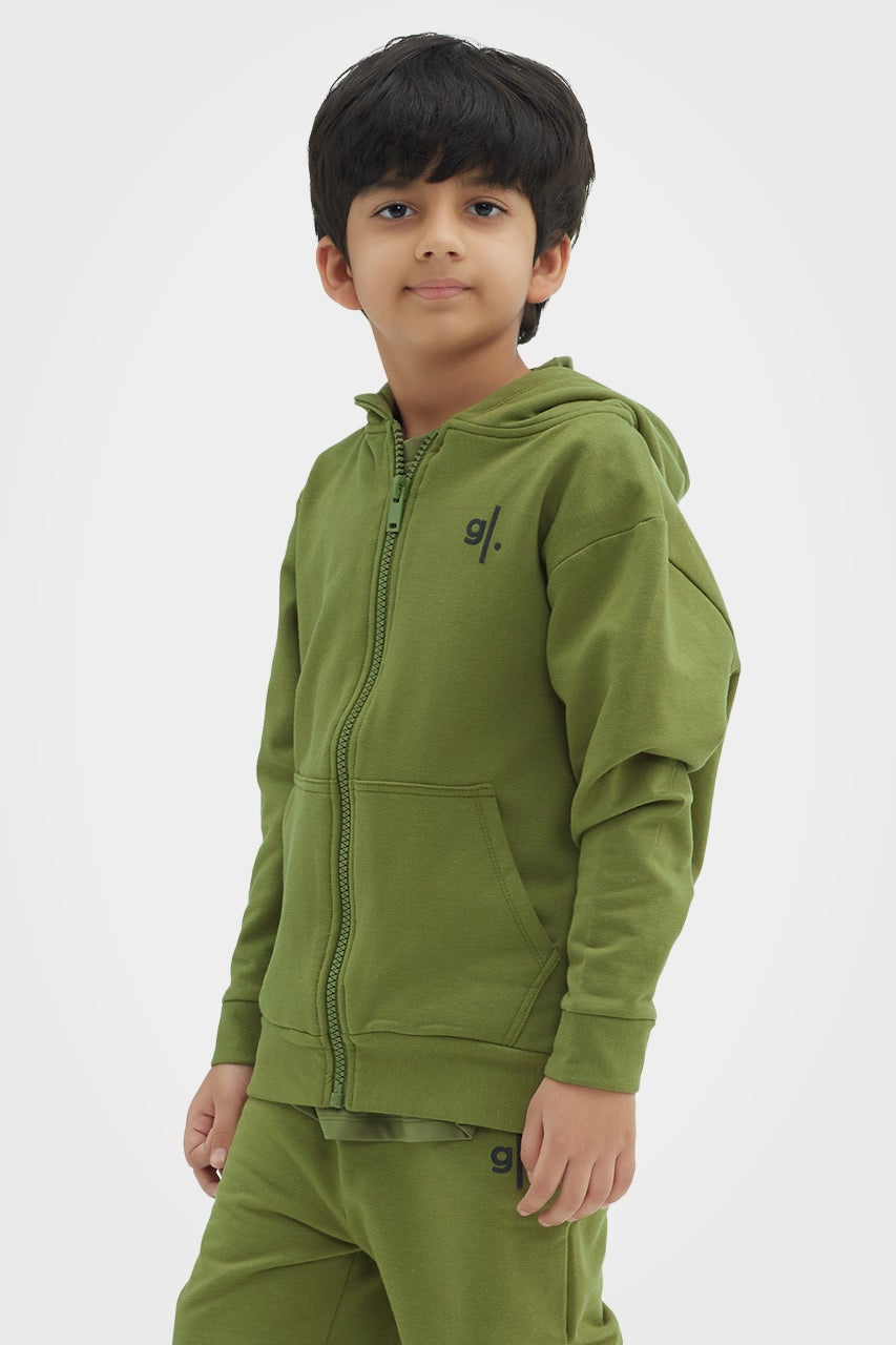 Sweat à capuche zippé confortable en bambou biologique pour garçons