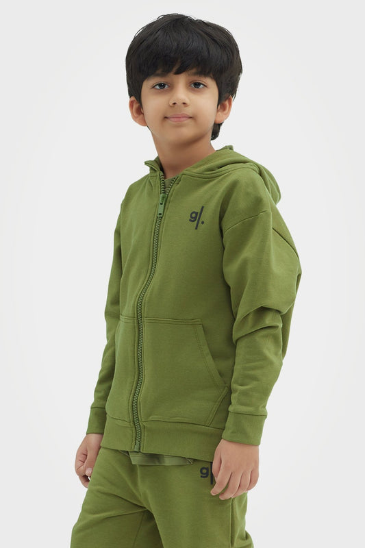 Sweat à capuche zippé confortable en bambou biologique pour garçons
