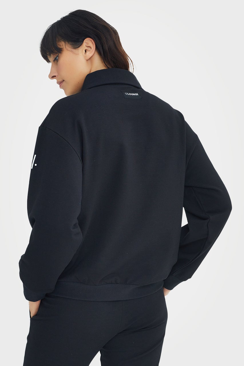 Pull en bambou bio pour femme, confortable, à demi-zip et coupe ajustée