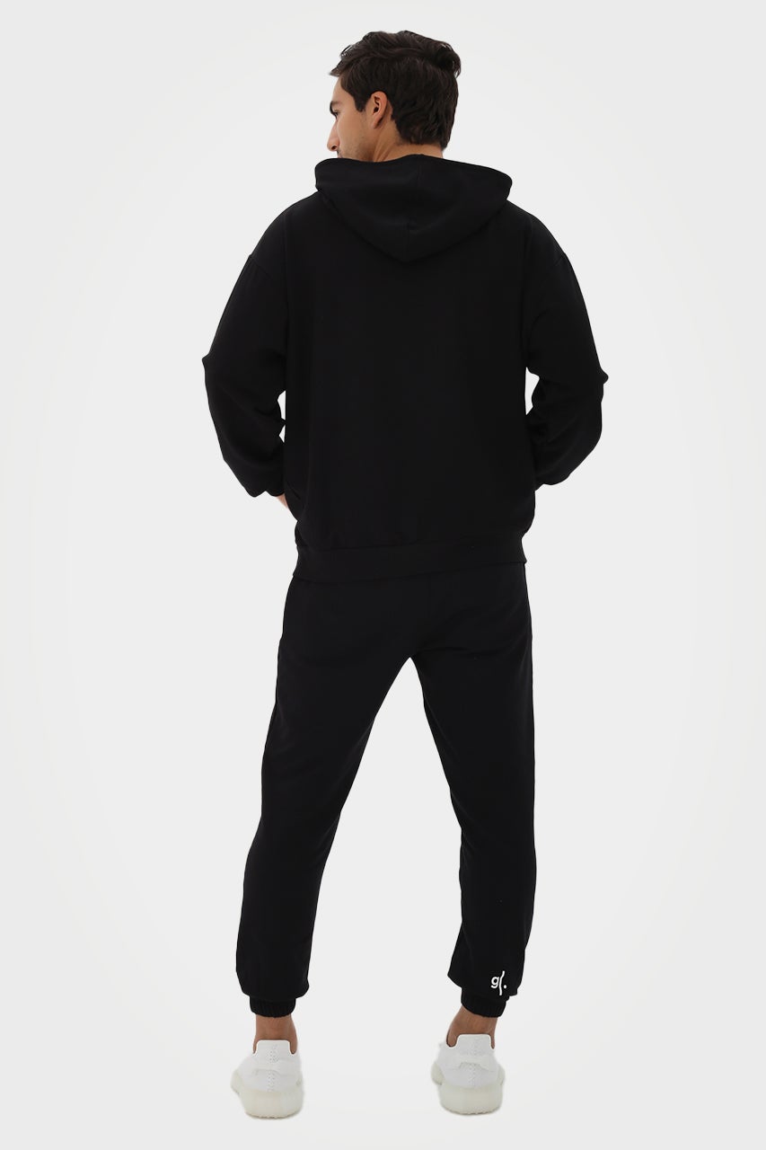 Sweat à capuche zippé oversize en bambou bio pour homme