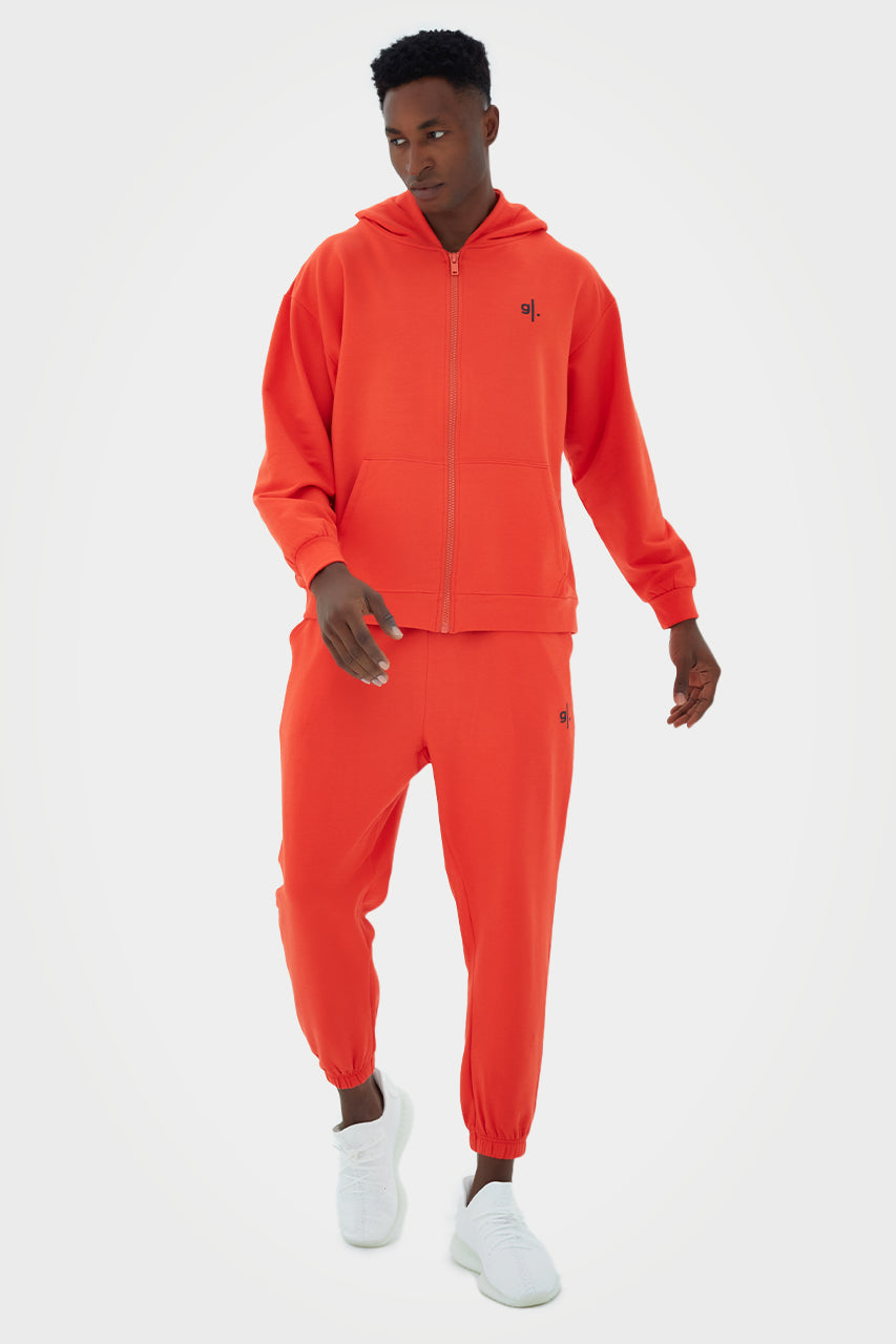Sweat à capuche zippé oversize en bambou bio pour homme