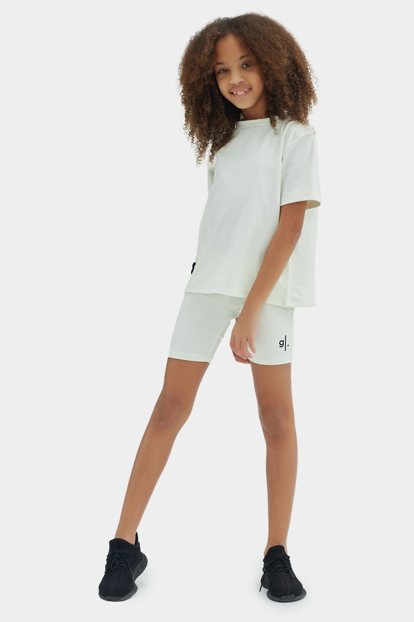 Short cycliste taille haute écoresponsable pour filles