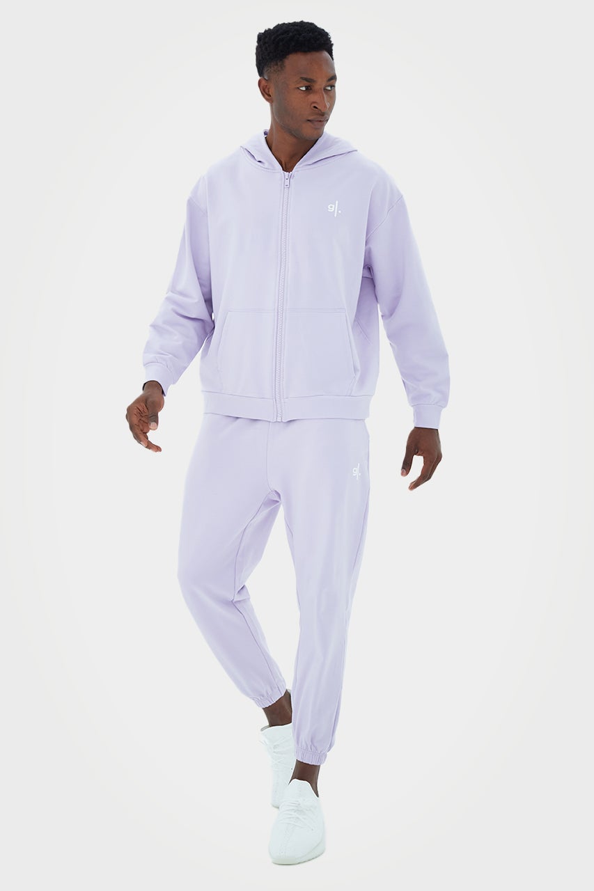 Sweat à capuche zippé oversize en bambou bio pour homme