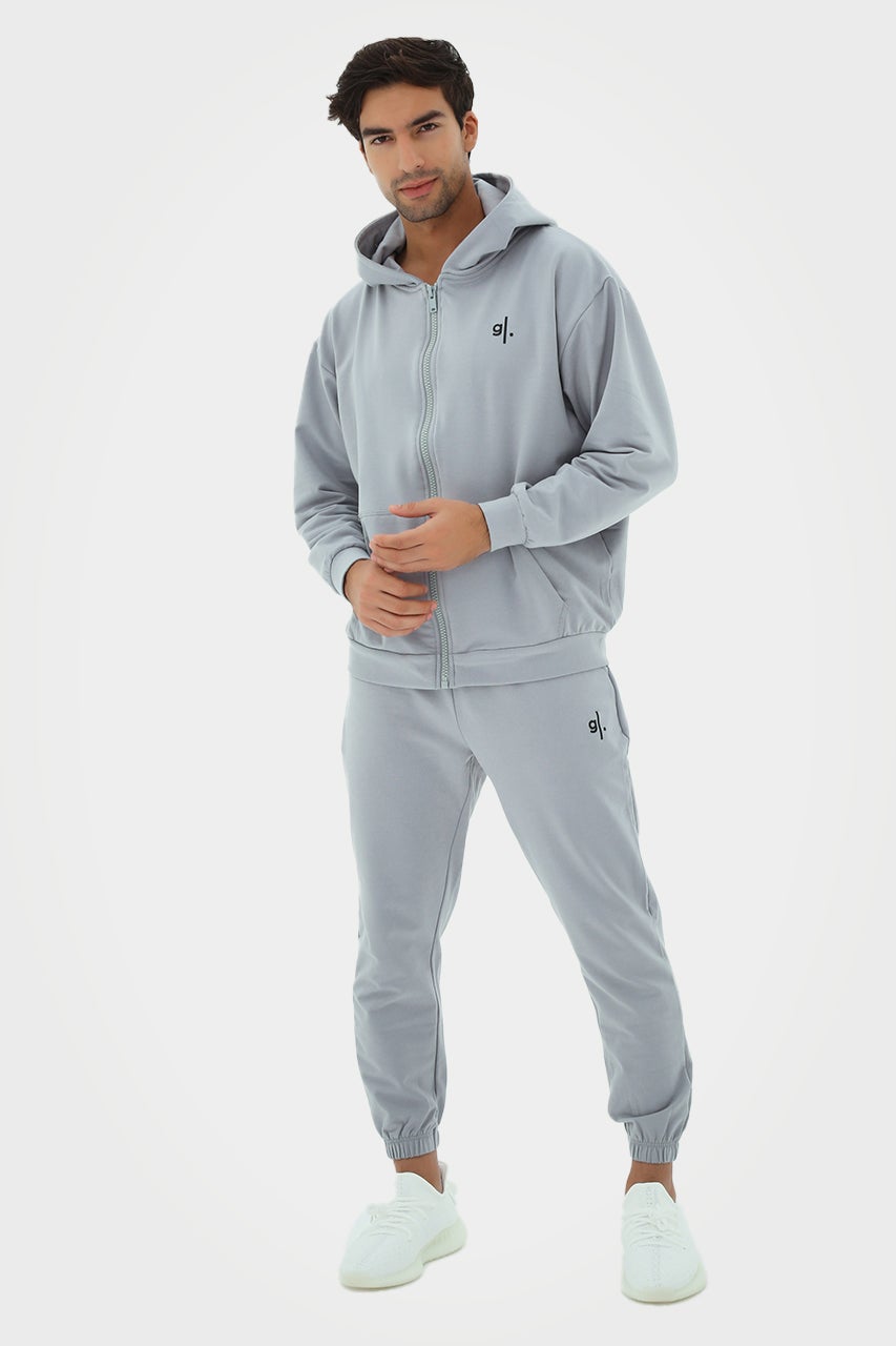 Sweat à capuche zippé oversize en bambou bio pour homme