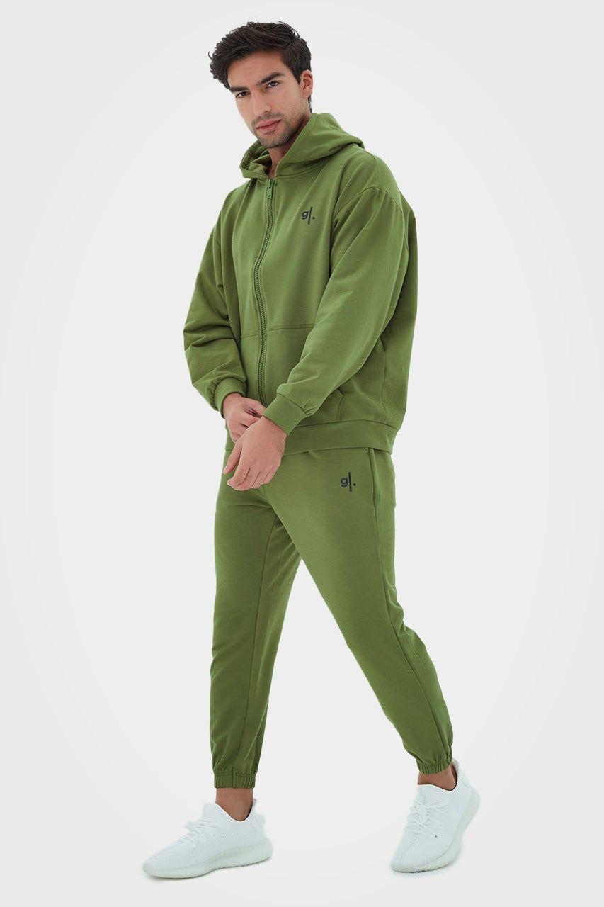 Sweat à capuche zippé oversize en bambou bio pour homme