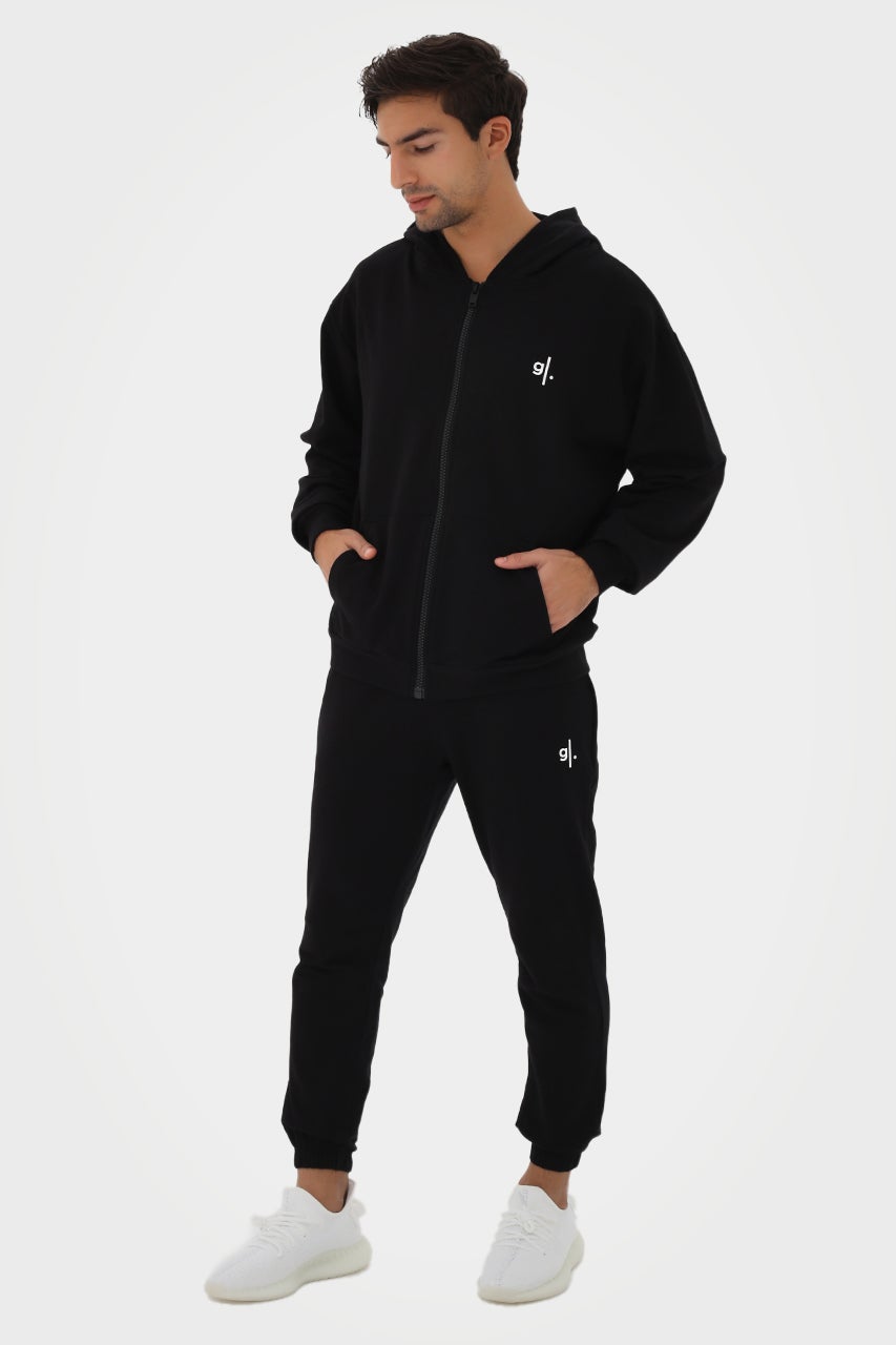 Sweat à capuche zippé oversize en bambou bio pour homme