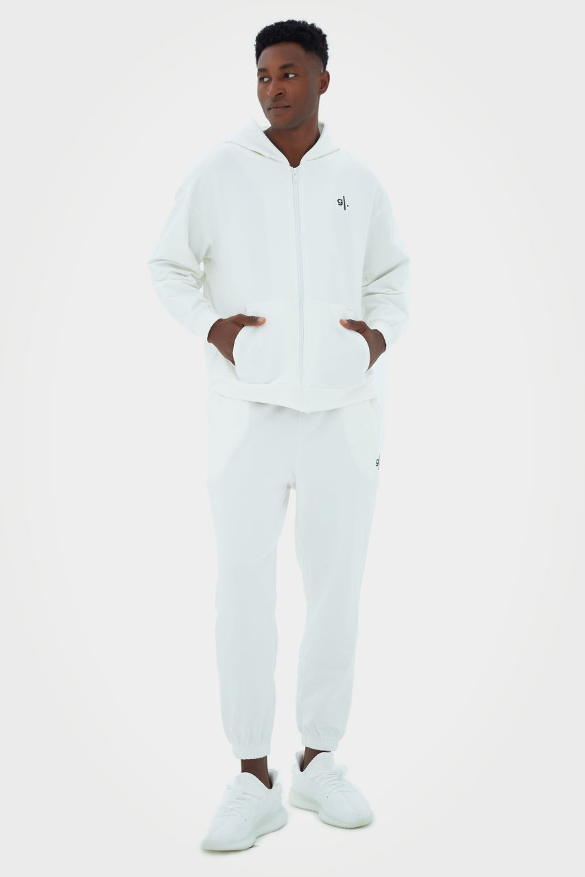 Sweat à capuche zippé oversize en bambou bio pour homme