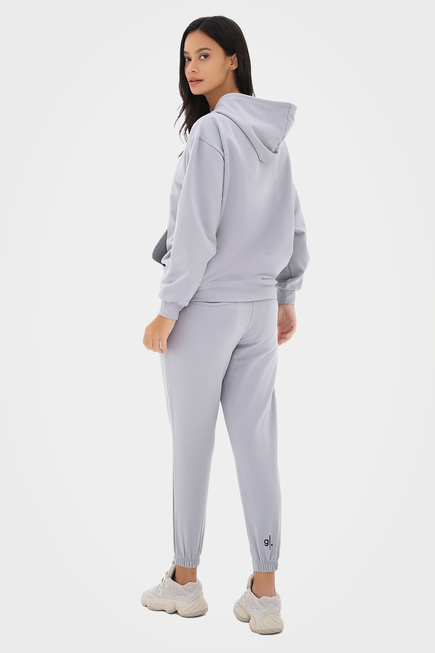 Sweat à capuche zippé oversize en bambou bio pour femme