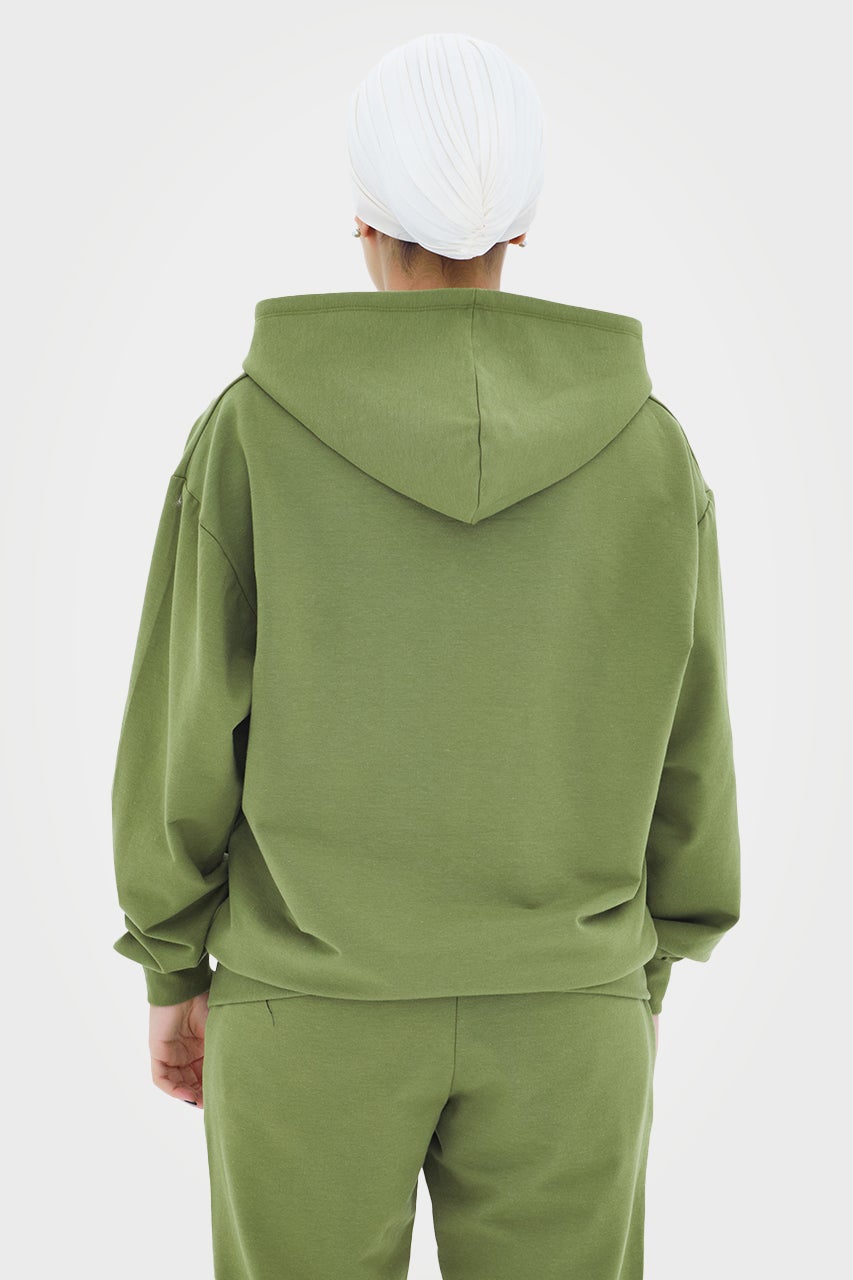 Sweat à capuche zippé oversize en bambou bio pour femme