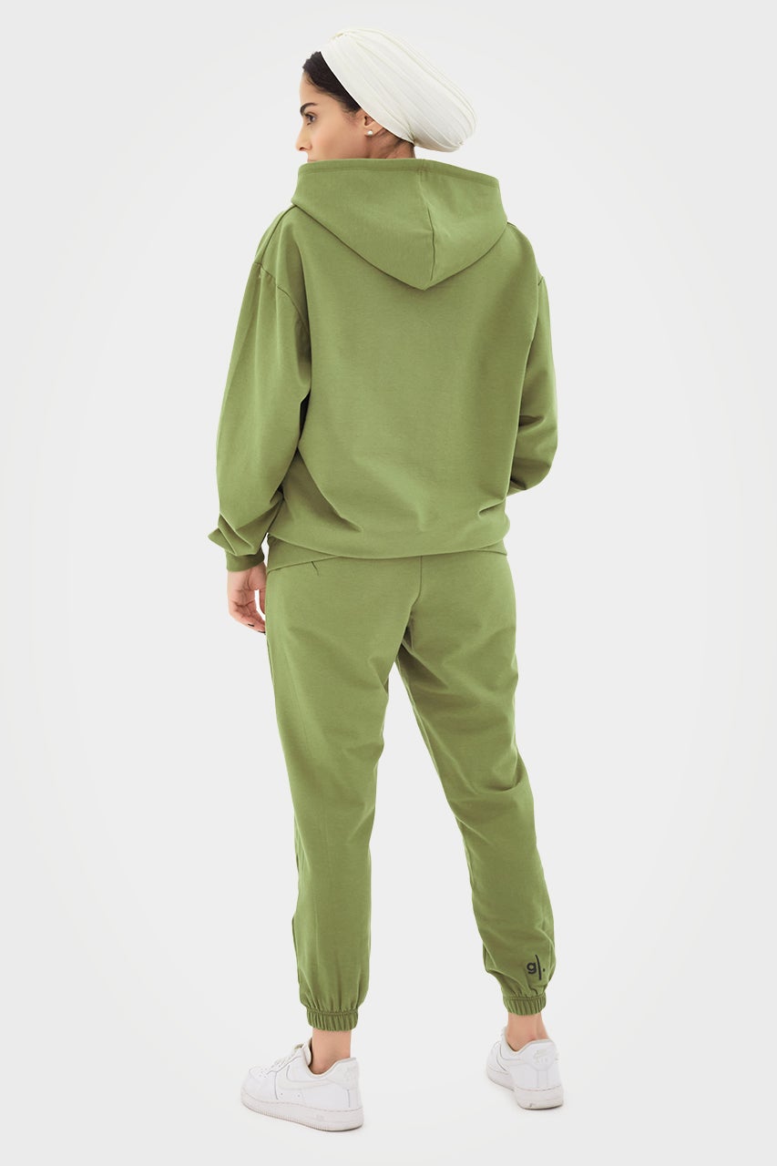 Sweat à capuche zippé oversize en bambou bio pour femme