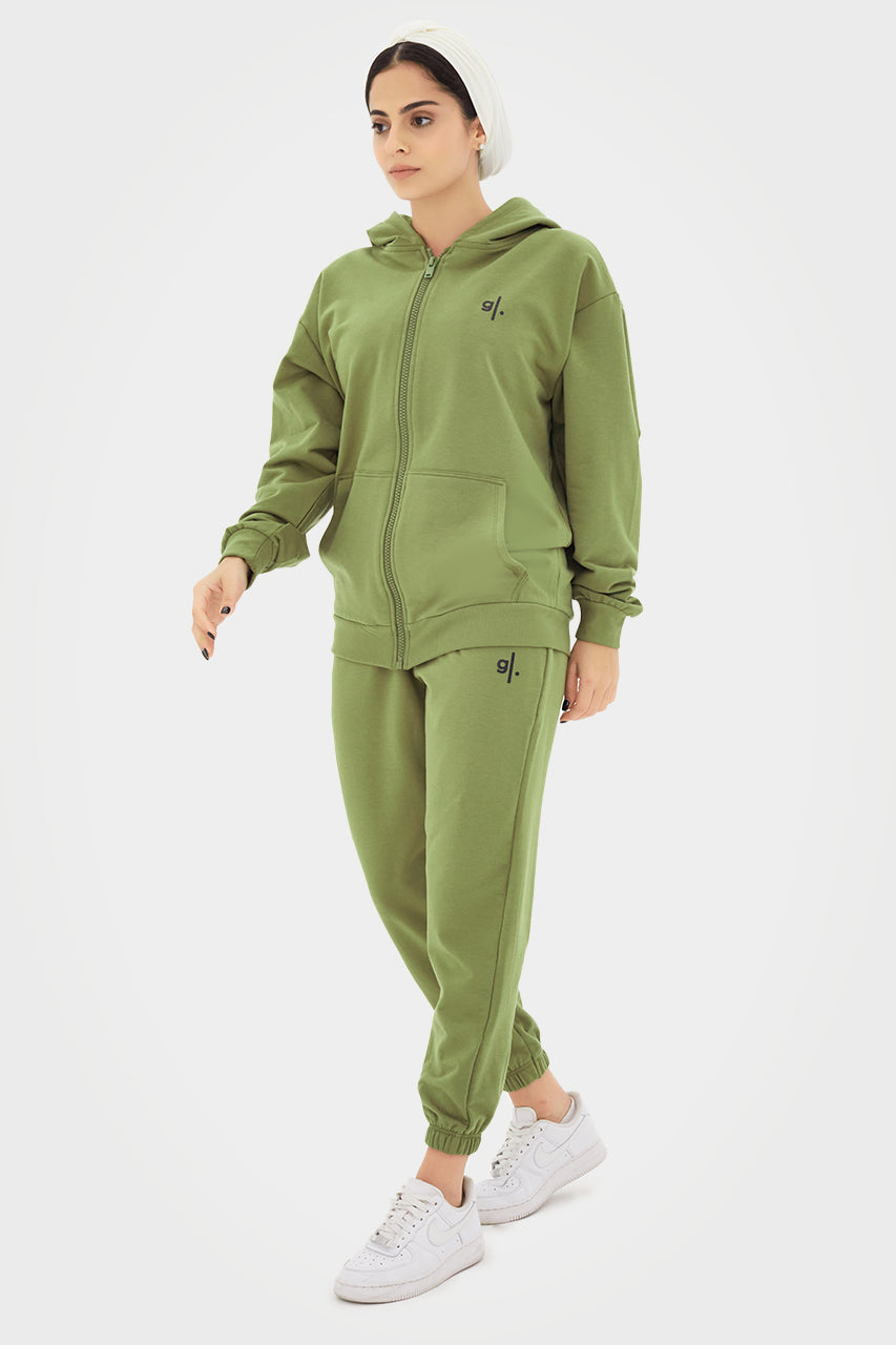 Sweat à capuche zippé oversize en bambou bio pour femme