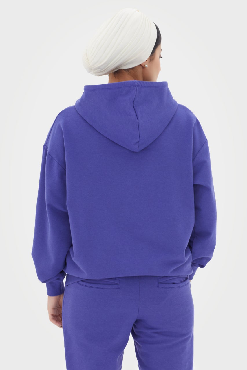 Sweat à capuche zippé oversize en bambou bio pour femme