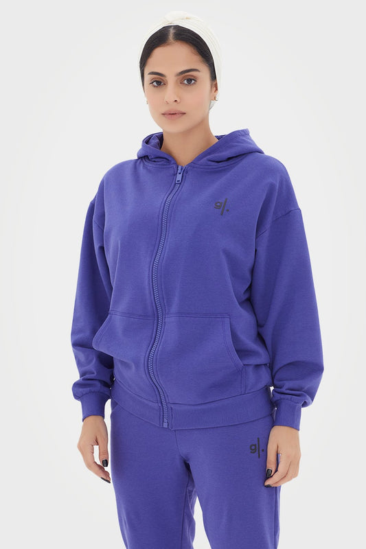 Sweat à capuche zippé oversize en bambou bio pour femme