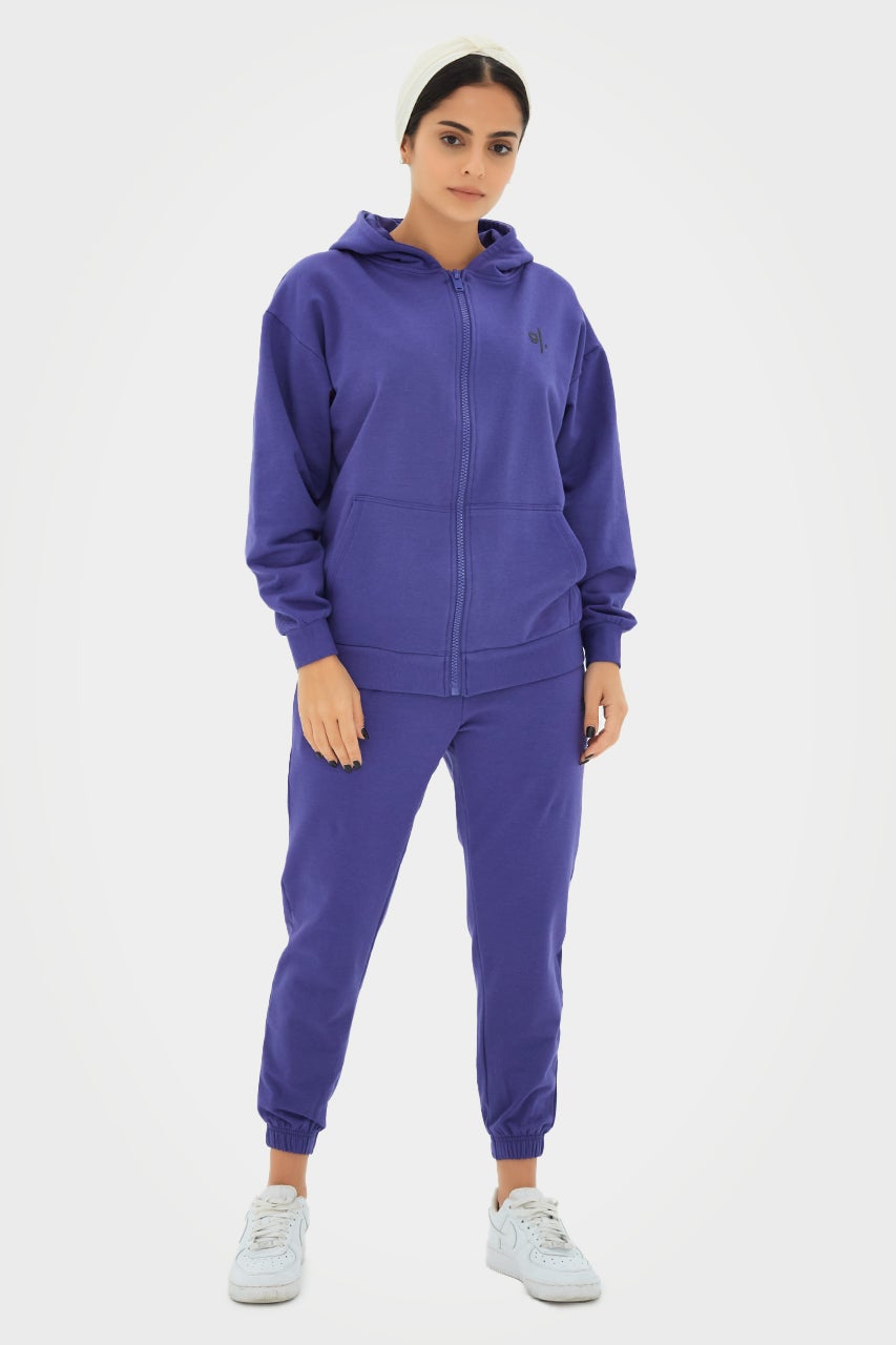 Sweat à capuche zippé oversize en bambou bio pour femme