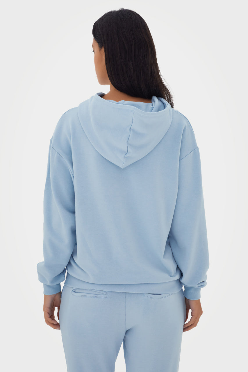 Sweat à capuche zippé oversize en bambou bio pour femme