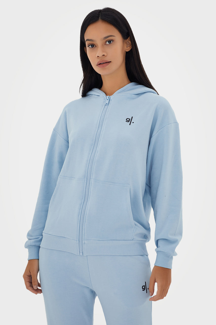 Sweat à capuche zippé oversize en bambou bio pour femme