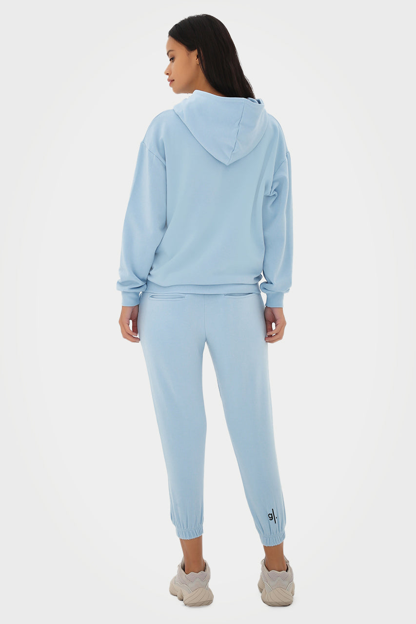 Sweat à capuche zippé oversize en bambou bio pour femme