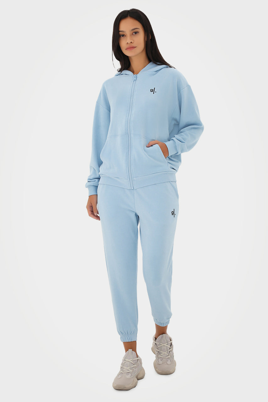 Sweat à capuche zippé oversize en bambou bio pour femme