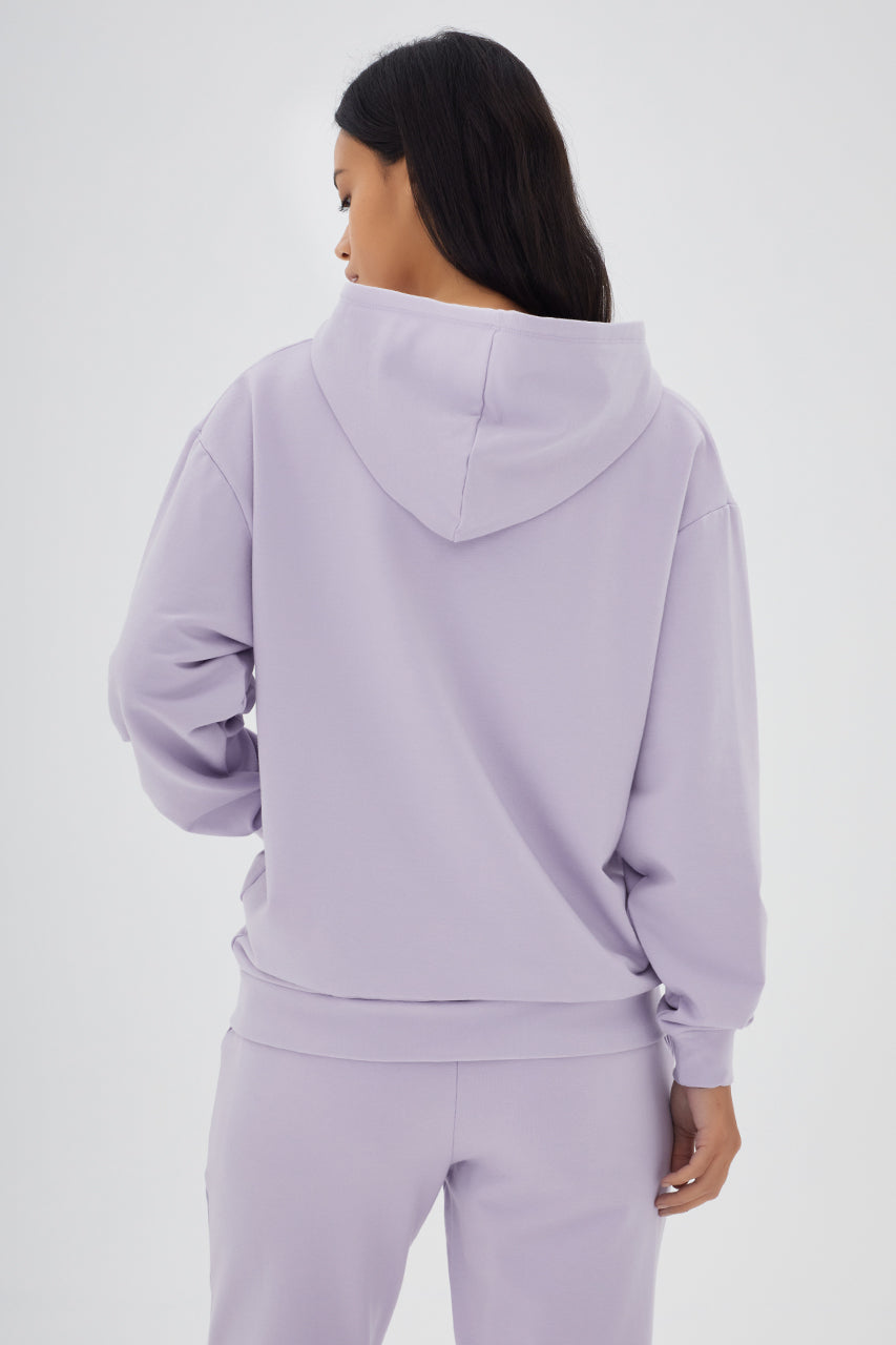 Sweat à capuche zippé oversize en bambou bio pour femme