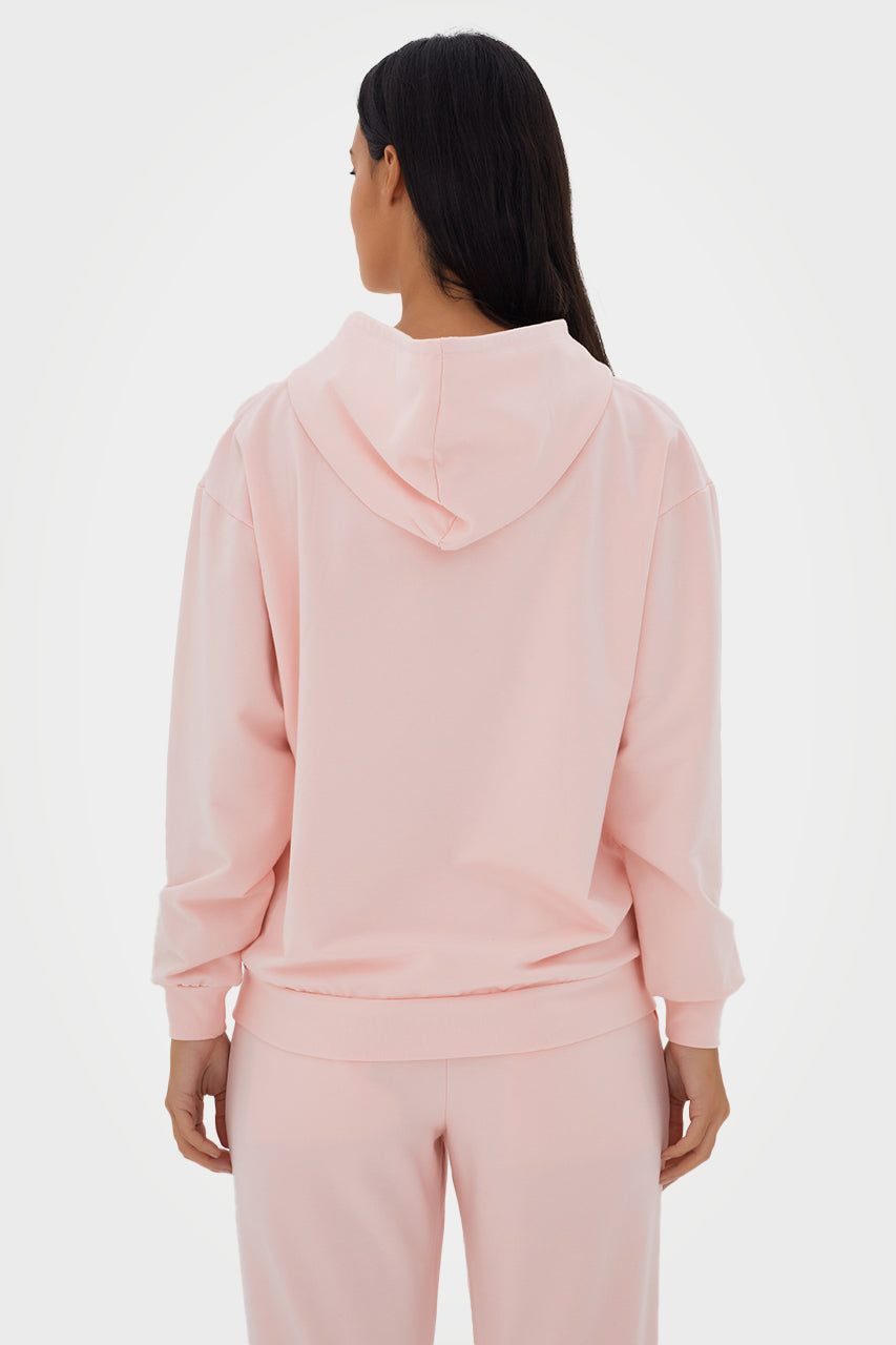 Sweat à capuche zippé oversize en bambou bio pour femme